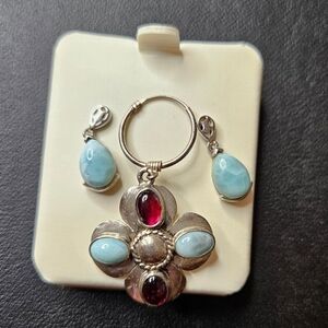 Elegant Silver and Blue Jewelry Set